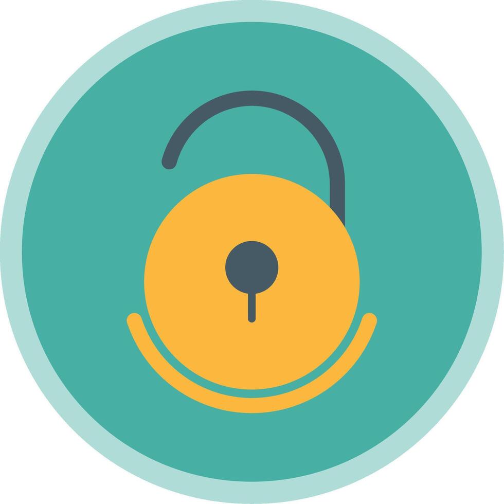 Unlock Flat Multi Circle Icon vector