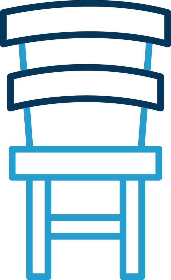 Dining Chair Line Blue Two Color Icon vector