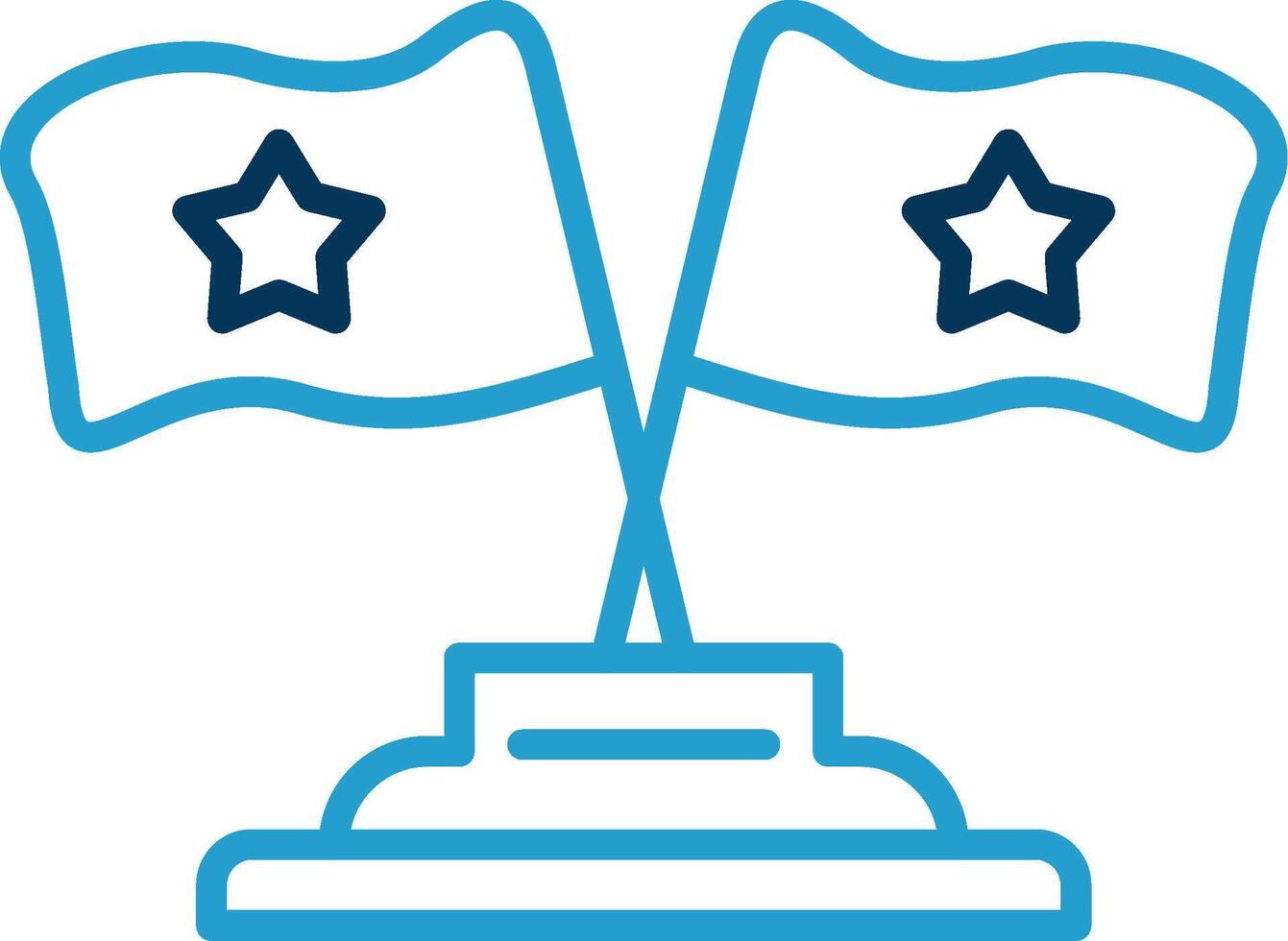 Flags Line Blue Two Color Icon vector