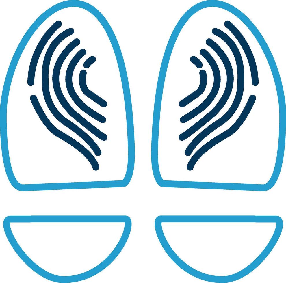 Footprint Line Blue Two Color Icon vector