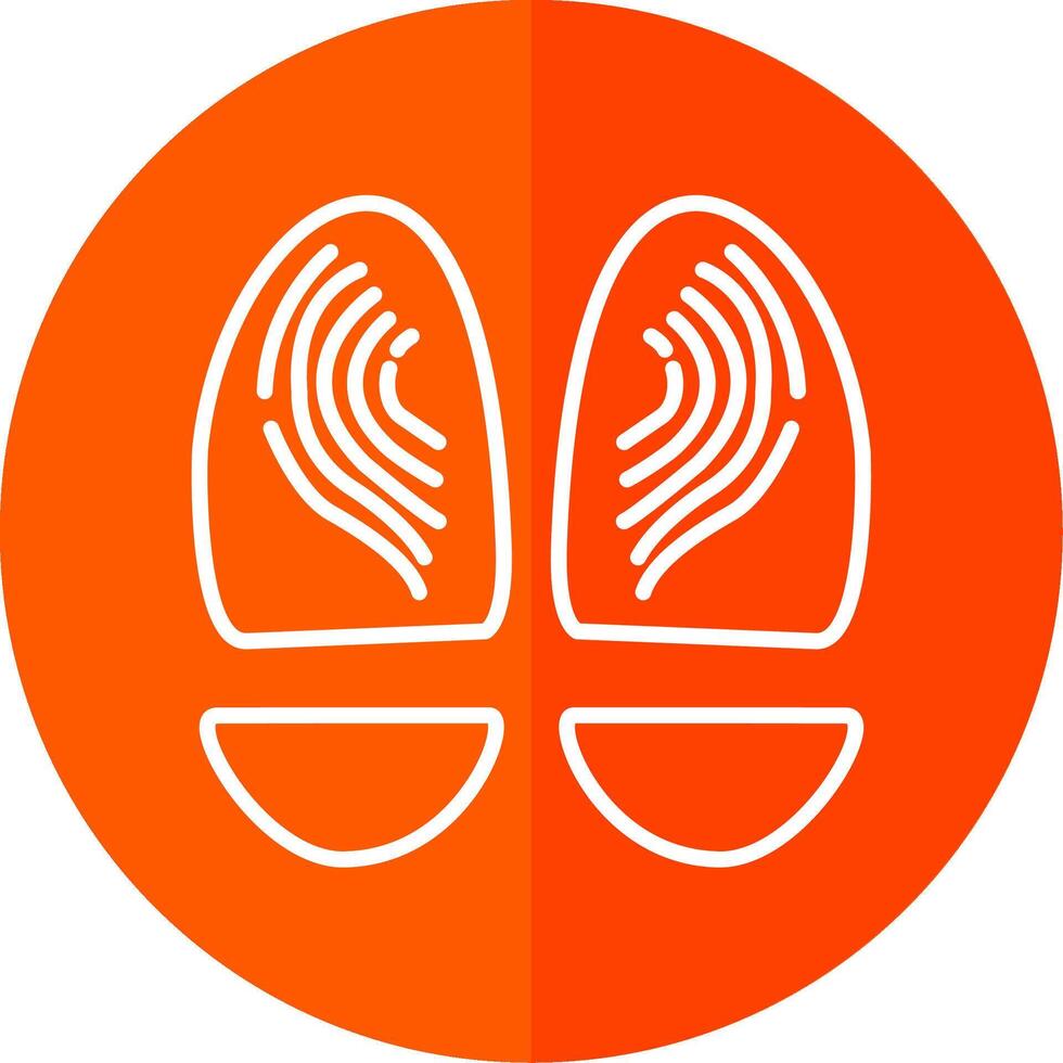 Footprint Line Yellow White Icon vector