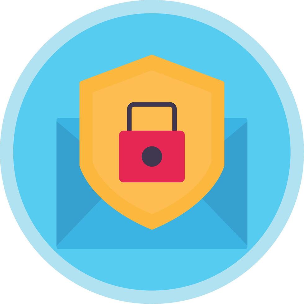 Email Protection Flat Multi Circle Icon vector
