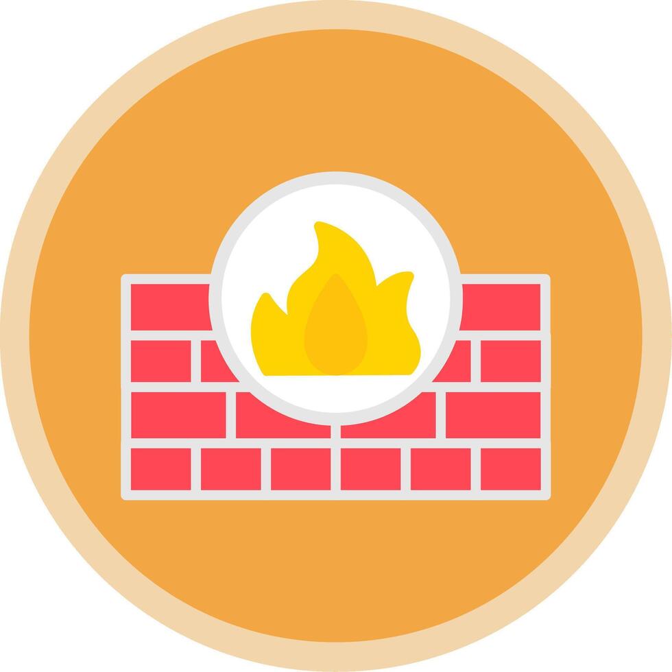 Firewall Flat Multi Circle Icon vector