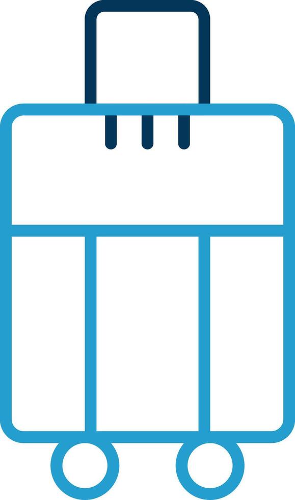 Luggage Line Blue Two Color Icon vector