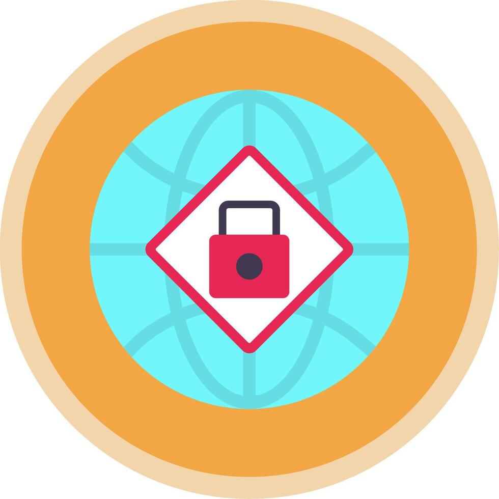 Global Security Flat Multi Circle Icon vector