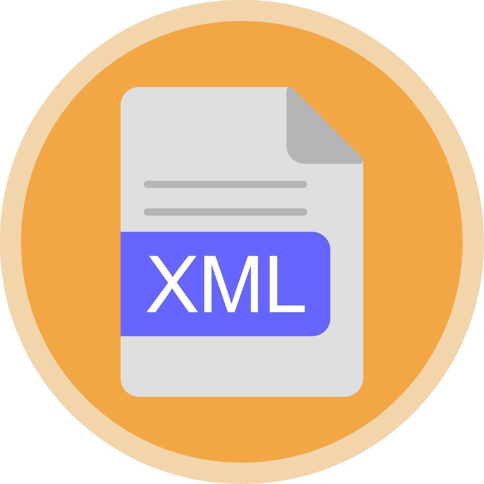 XML File Format Flat Multi Circle Icon vector