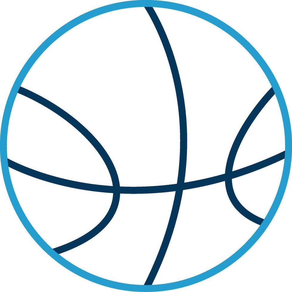 Basketball Line Blue Two Color Icon vector