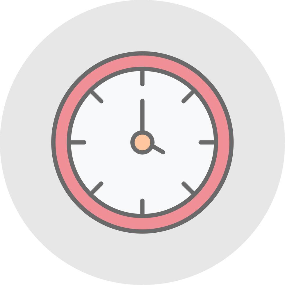 Clock Line Filled Light Icon vector