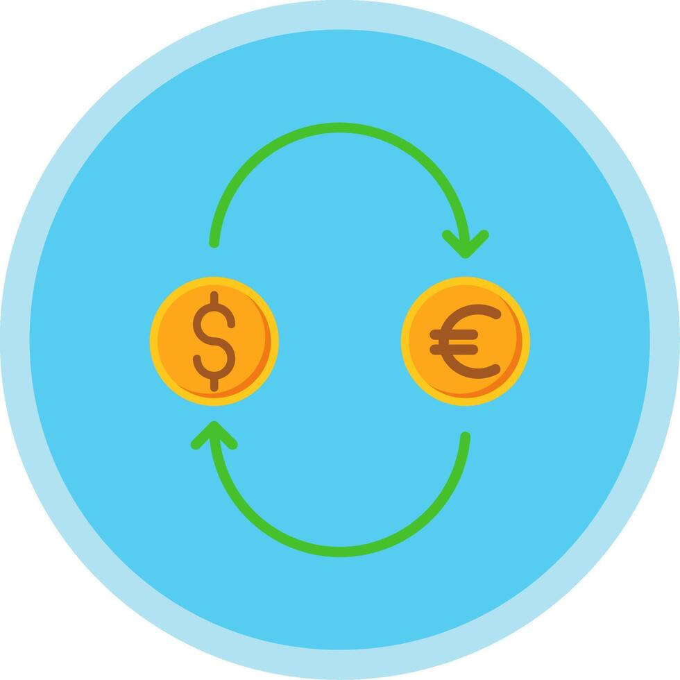 Exchange Money Flat Multi Circle Icon vector