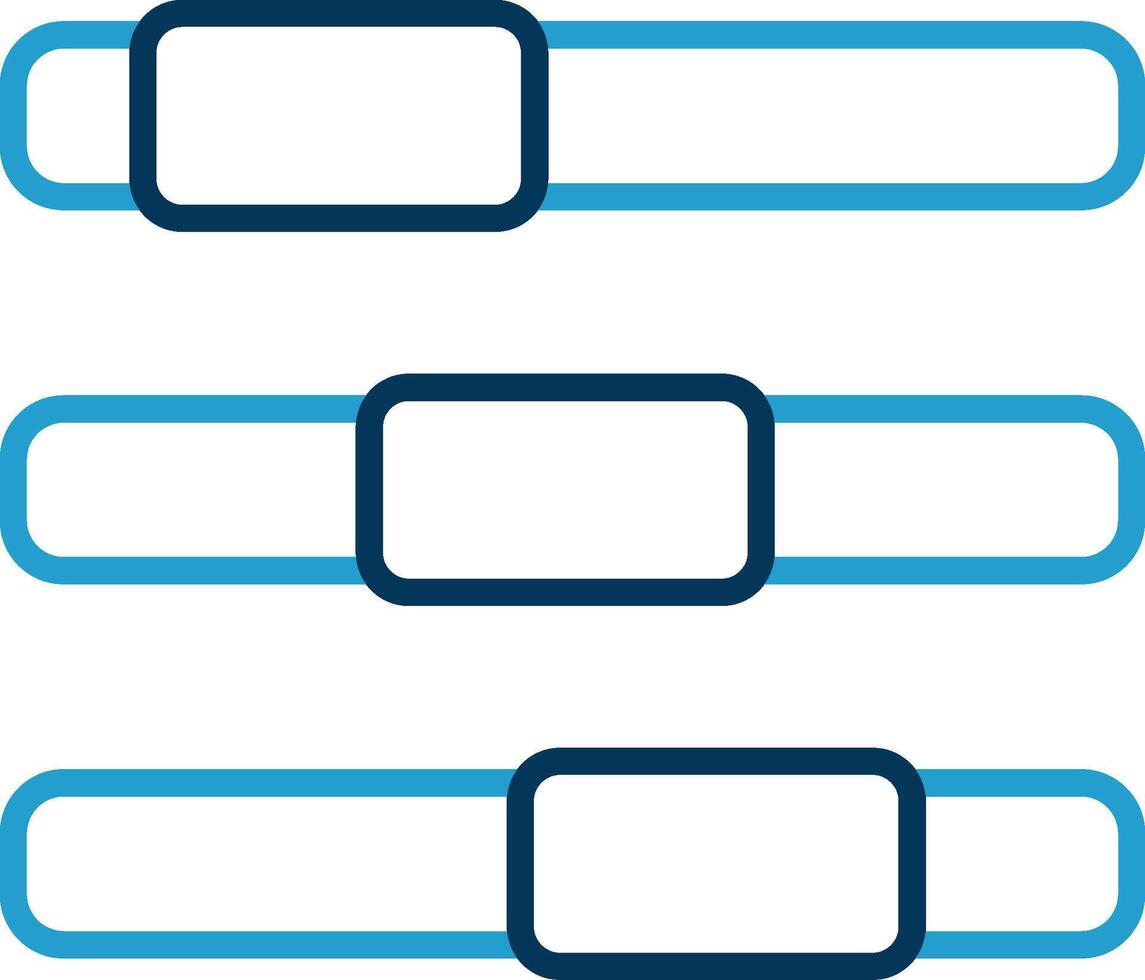Progress Bar Line Blue Two Color Icon vector