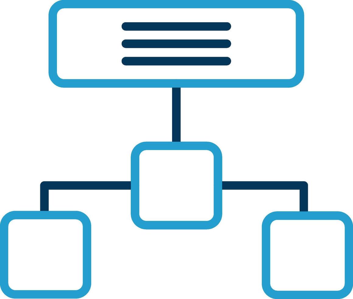 Hierarchical Structure Line Blue Two Color Icon vector