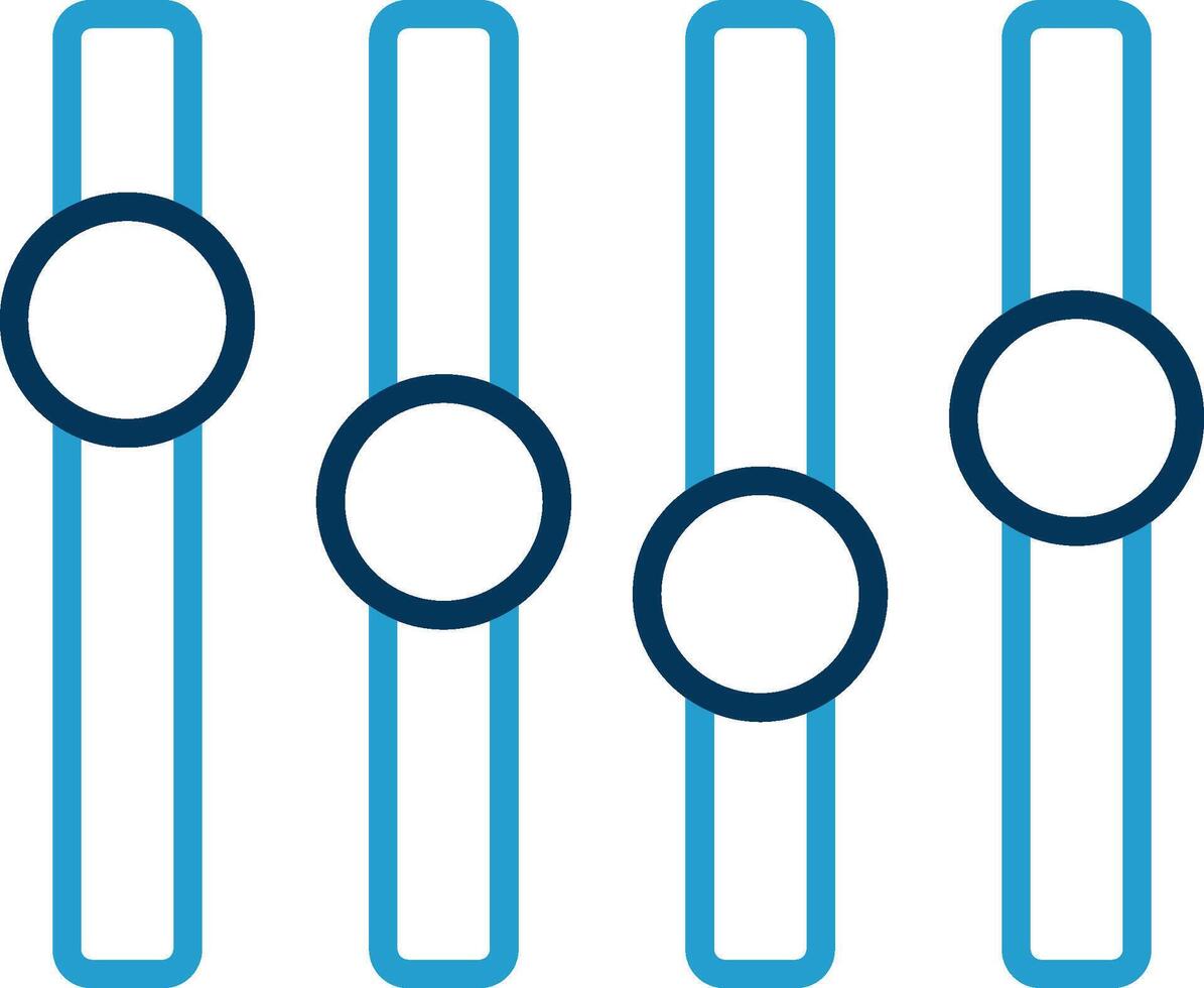 Sliders Line Blue Two Color Icon vector