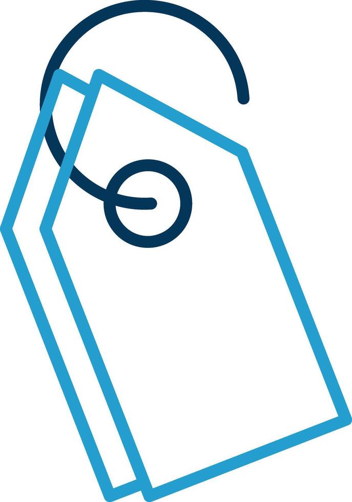 Tag Line Blue Two Color Icon vector