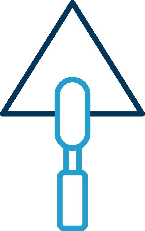 Trowel Line Blue Two Color Icon vector