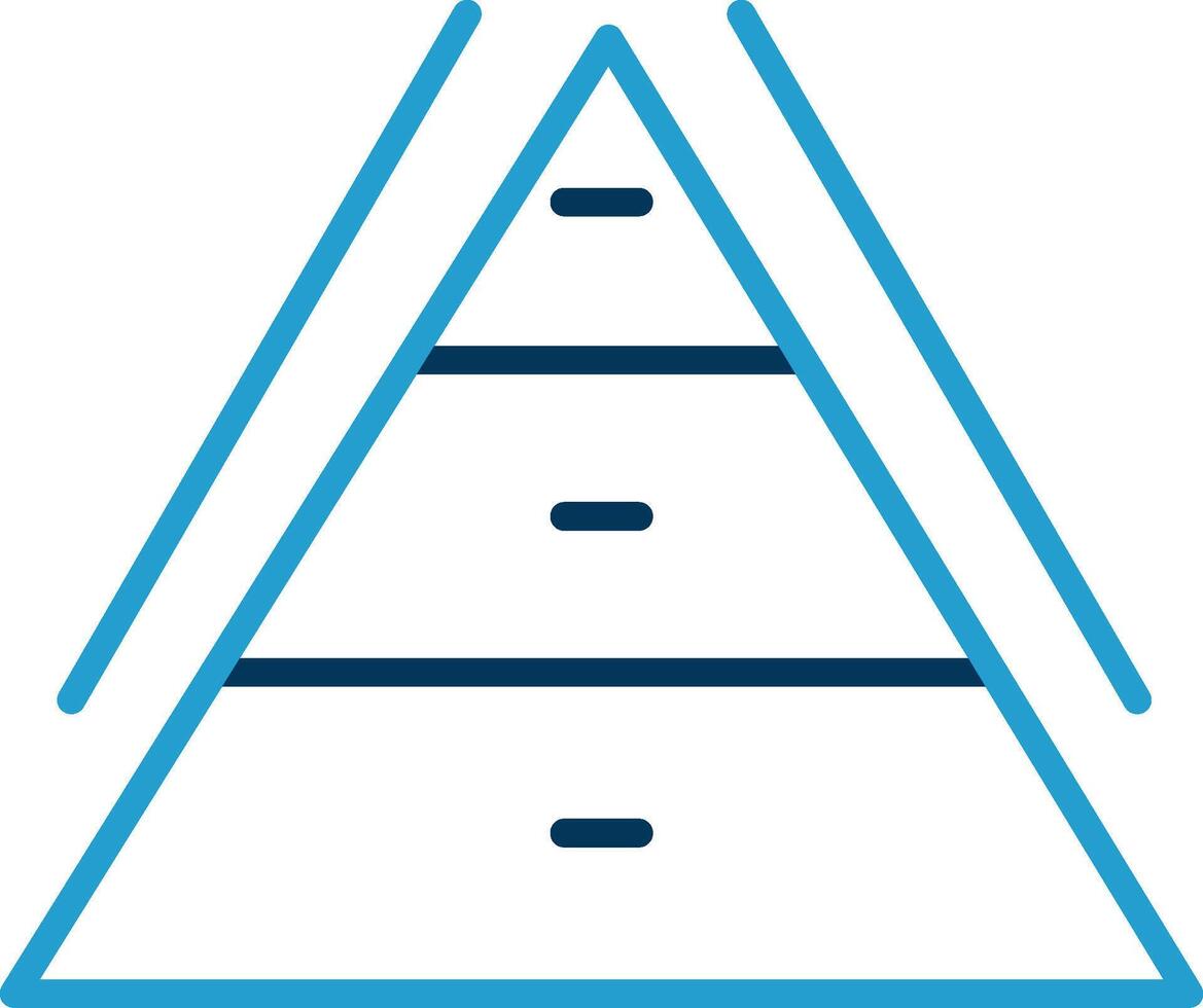 Pyramid Chart Line Blue Two Color Icon vector