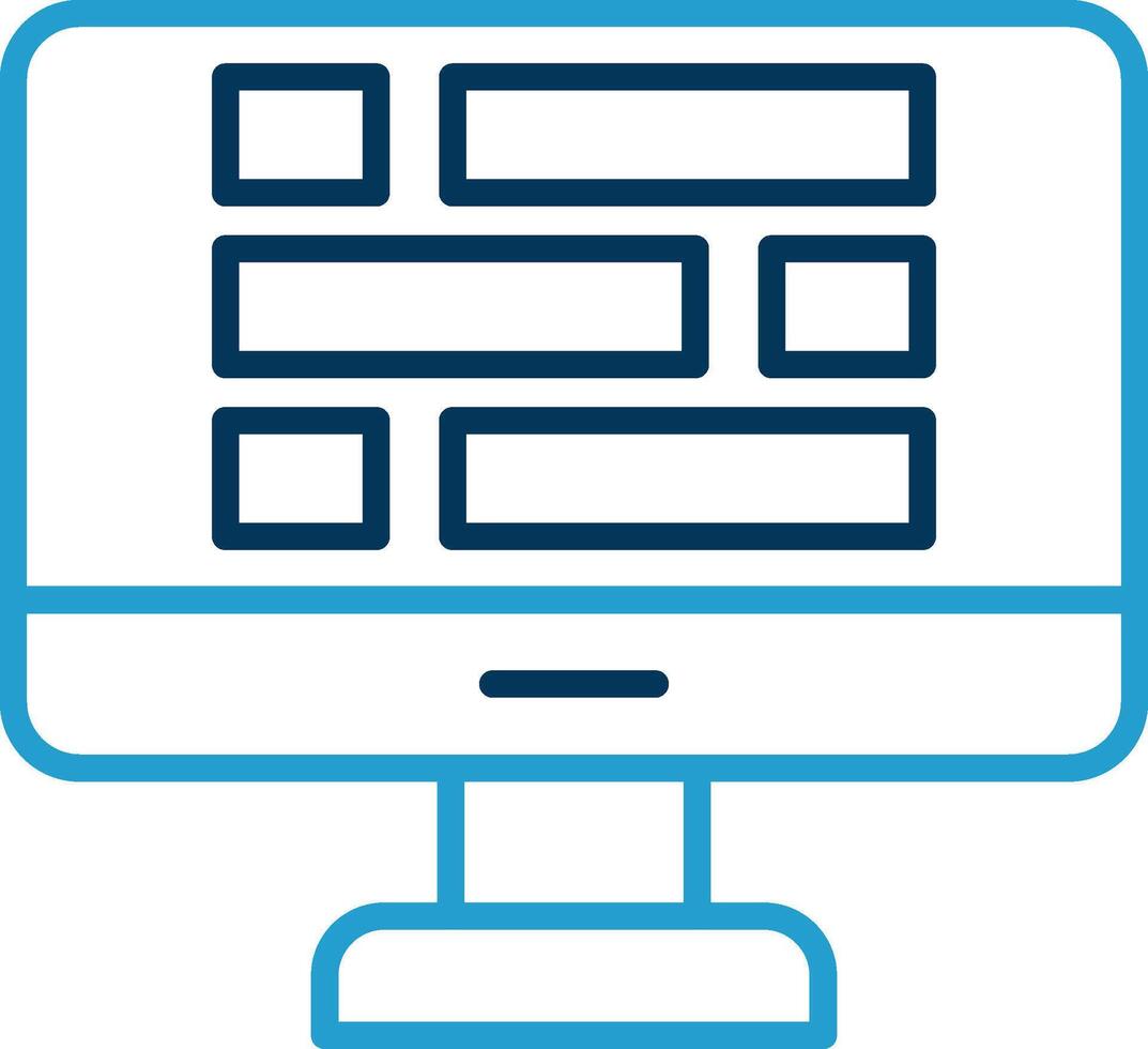 Dashboard Line Blue Two Color Icon vector