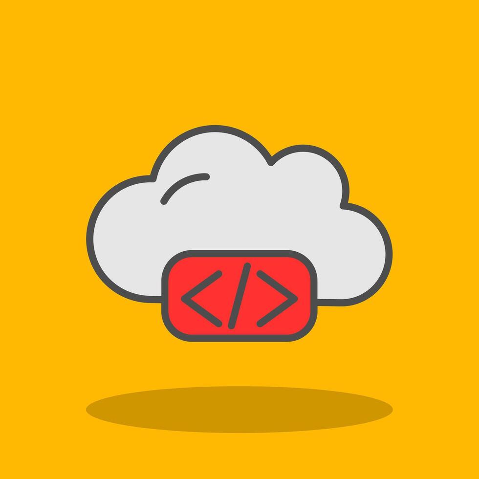 Cloud Coding Filled Shadow Icon 44127519 Vector Art at Vecteezy