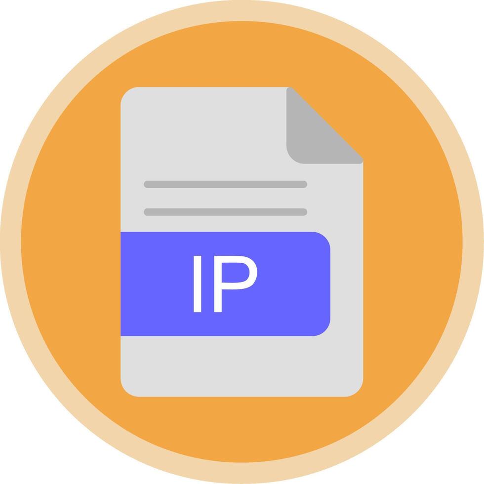 IP File Format Flat Multi Circle Icon vector