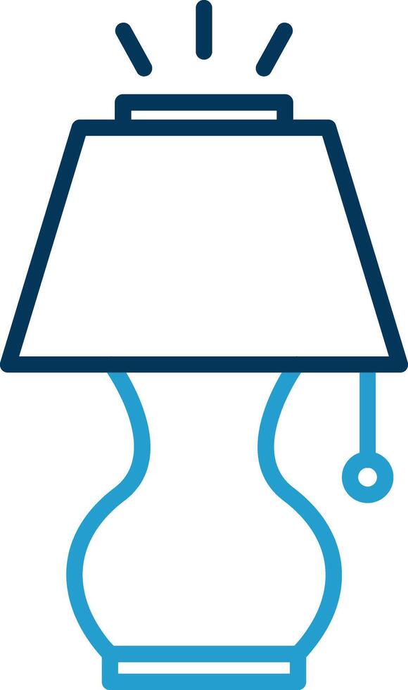 Lamp Line Blue Two Color Icon vector