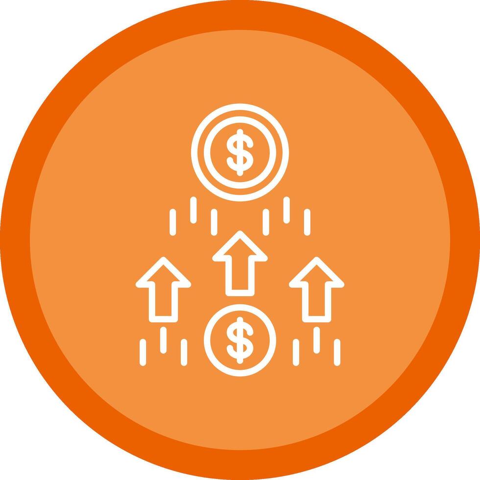 Money Growth Line Multi Circle Icon vector