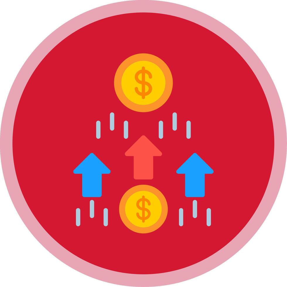 Money Growth Flat Multi Circle Icon vector
