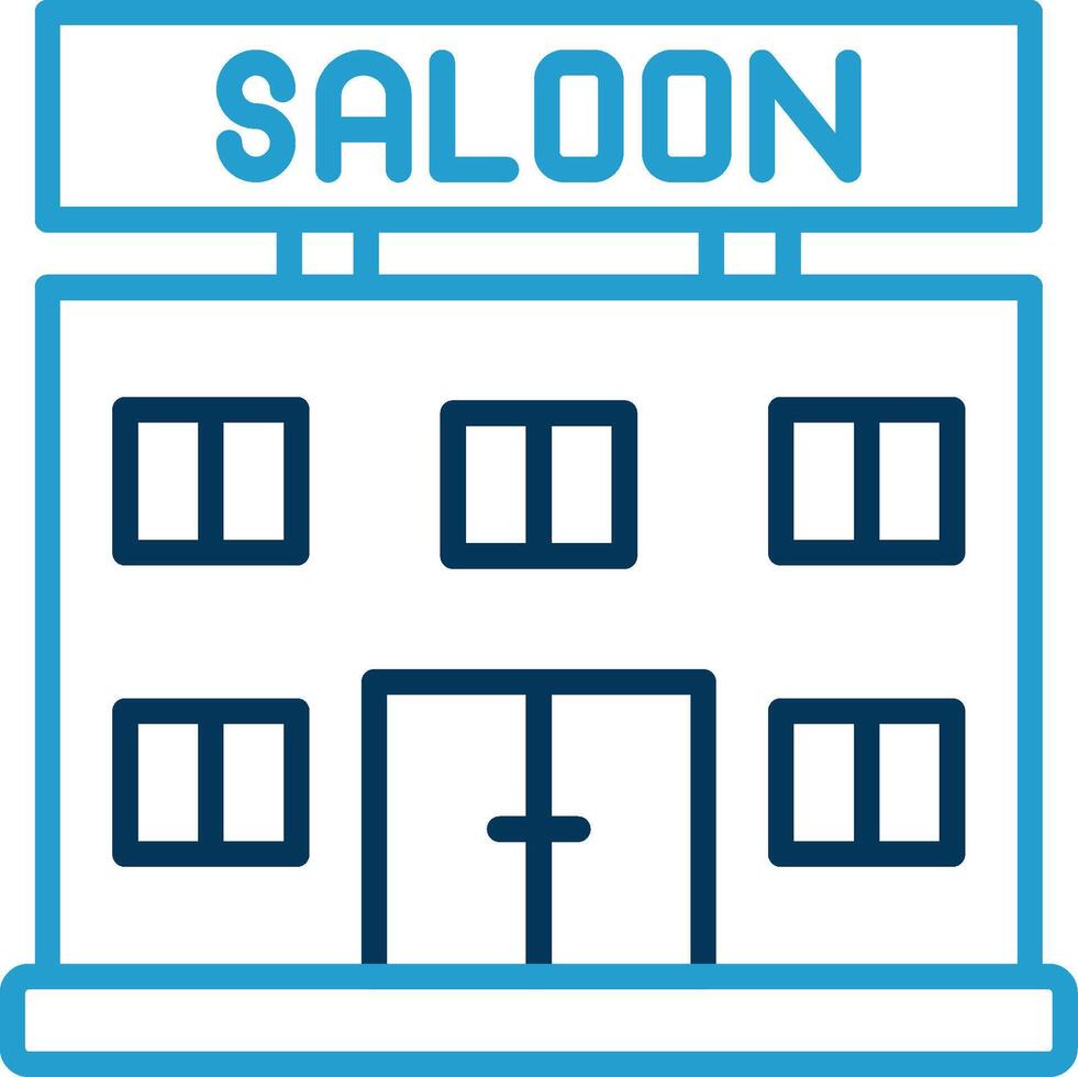 Saloon Line Blue Two Color Icon vector