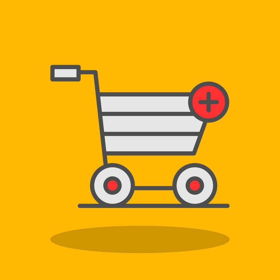 Add to Cart Filled Shadow Icon vector