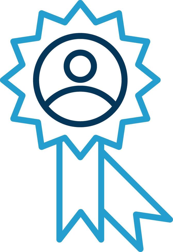 Customer Loyalty Line Blue Two Color Icon vector