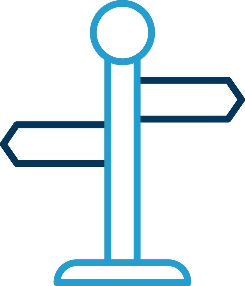 Direction Sign Line Blue Two Color Icon vector
