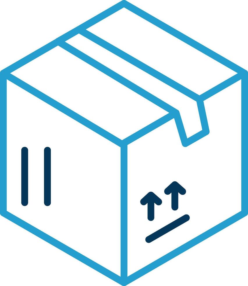 Delivery Box Line Blue Two Color Icon vector