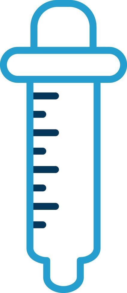 Pipette Line Blue Two Color Icon vector