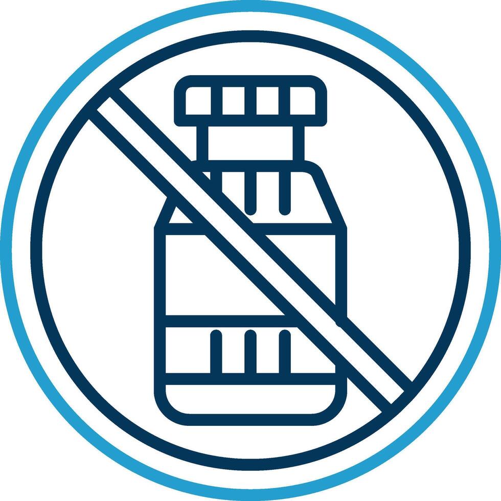 Prohibited Sign Line Blue Two Color Icon vector