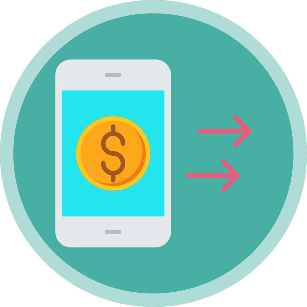 Transfer Money Flat Multi Circle Icon vector