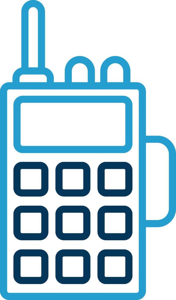 Walkie Talkie Line Blue Two Color Icon vector