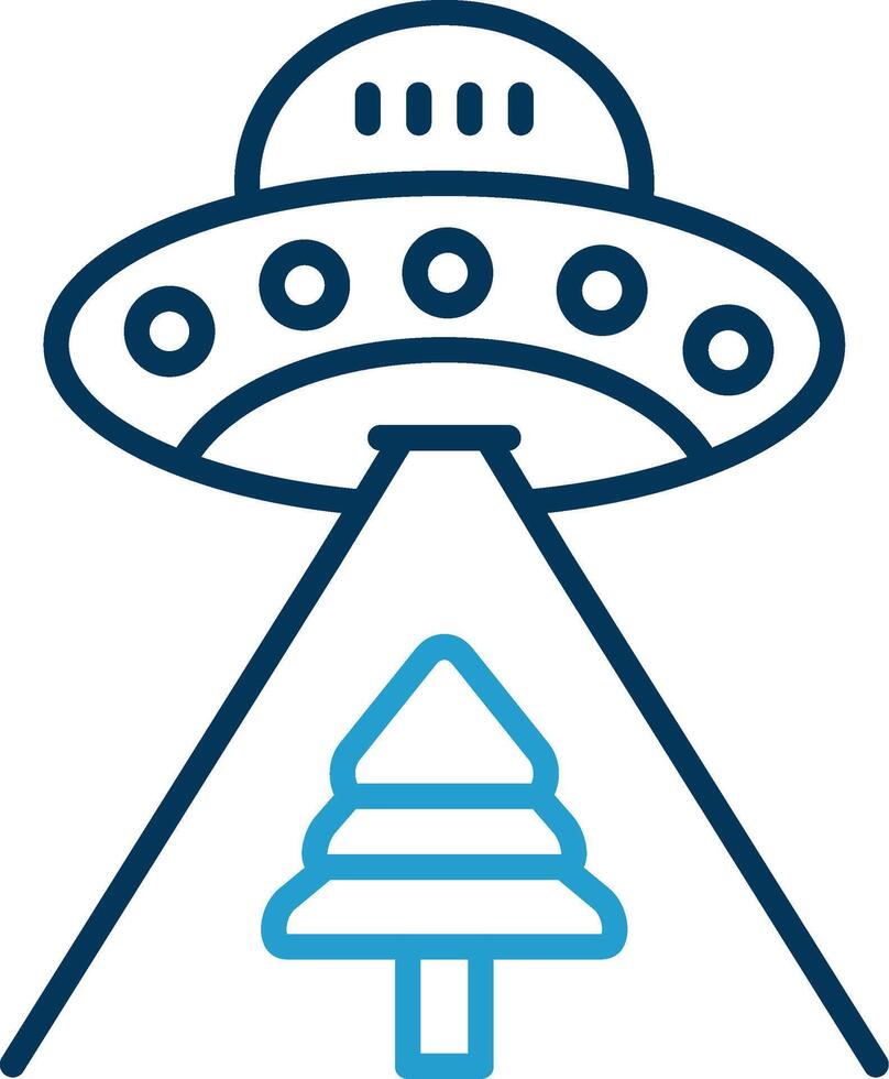 Ufo Line Blue Two Color Icon vector