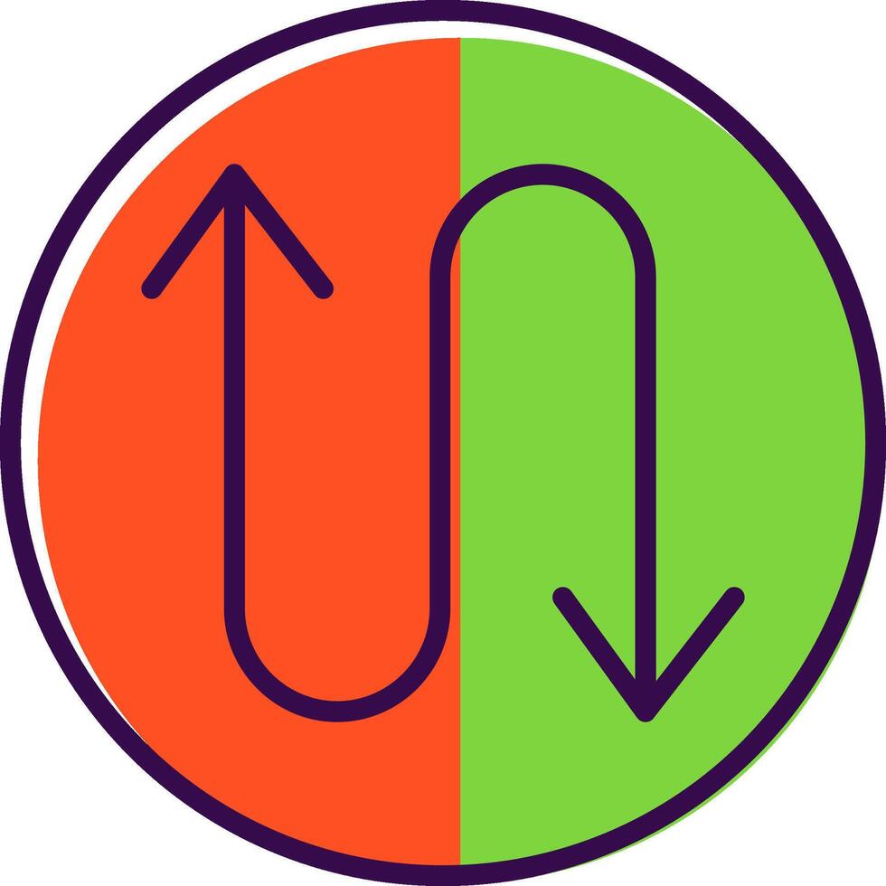 Zigzag Arrow filled Design Icon vector