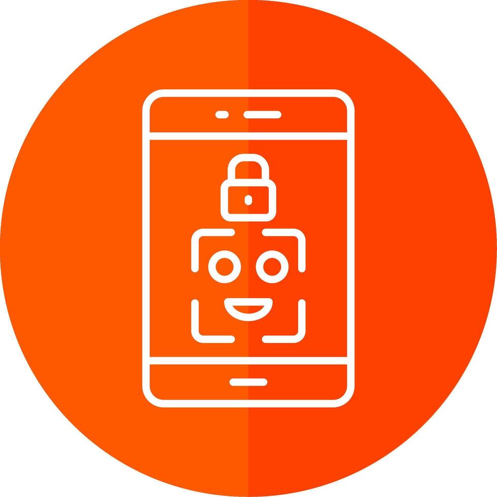 Facial Recognition Line Yellow White Icon vector