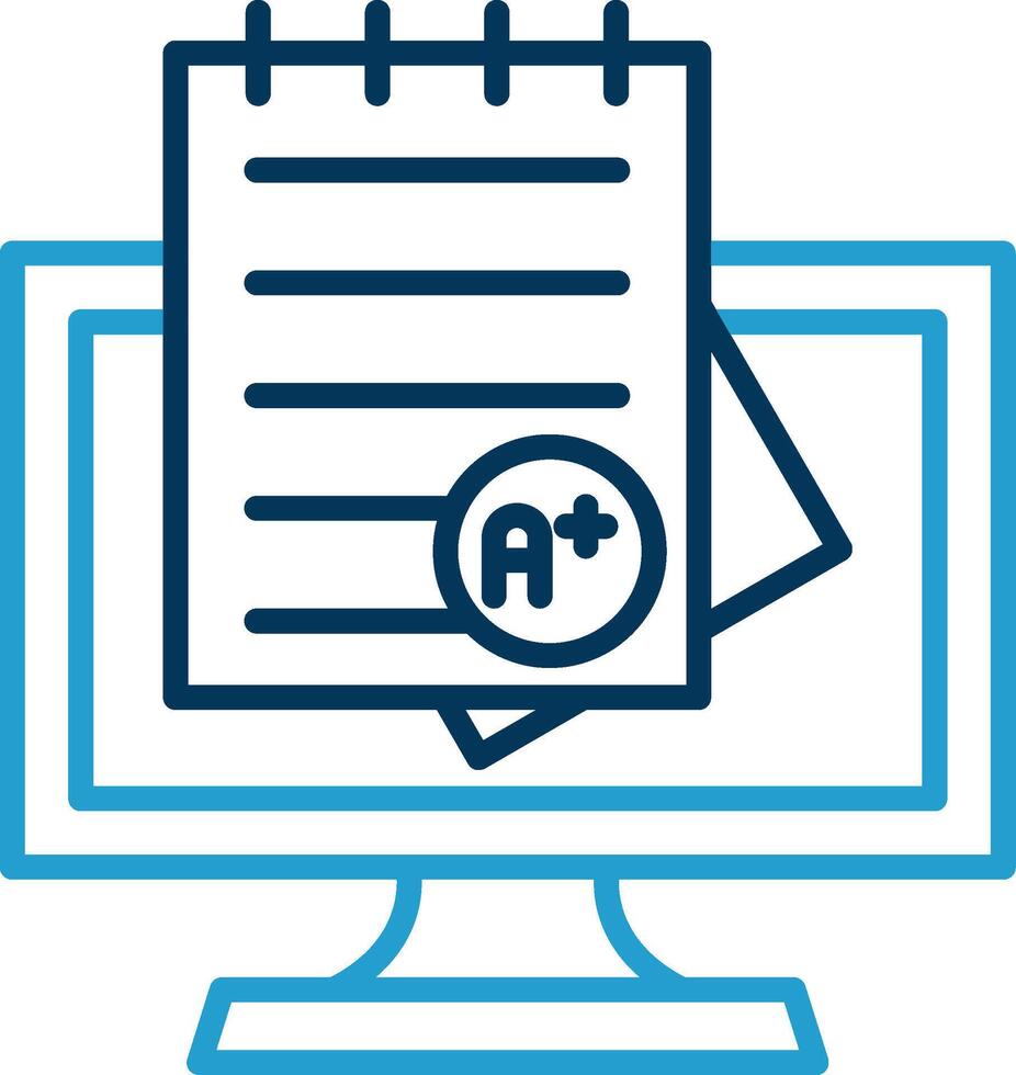 Grades Line Blue Two Color Icon vector