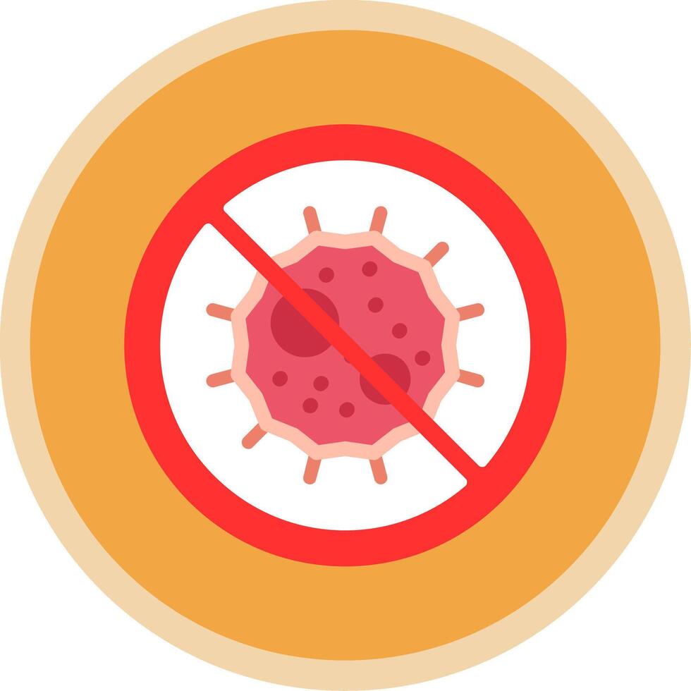Bacteria Flat Multi Circle Icon vector