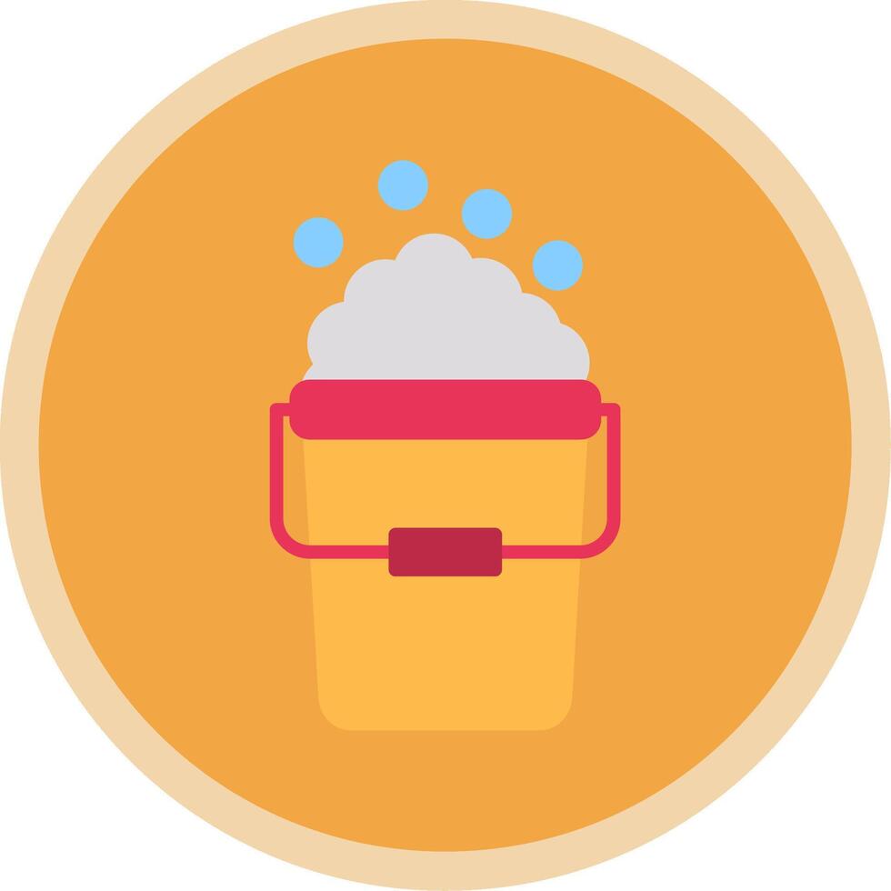 Bucket Flat Multi Circle Icon vector