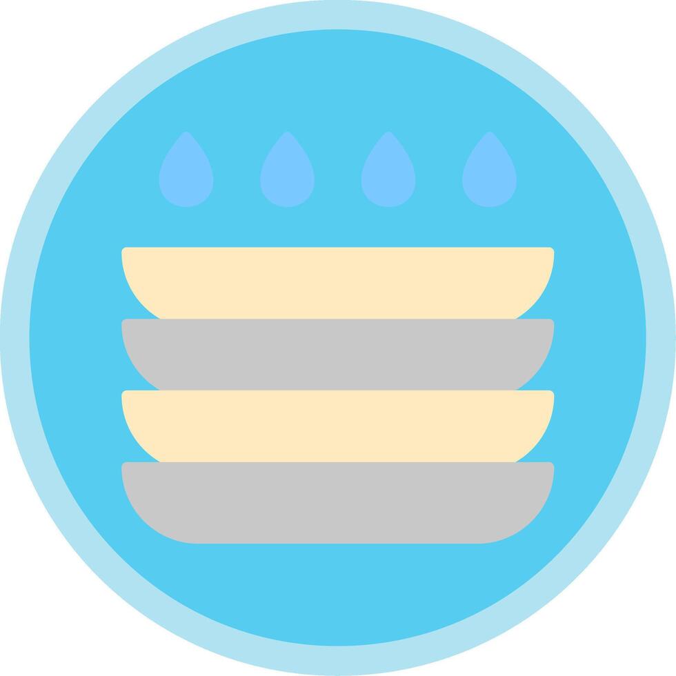 Dishes Flat Multi Circle Icon vector