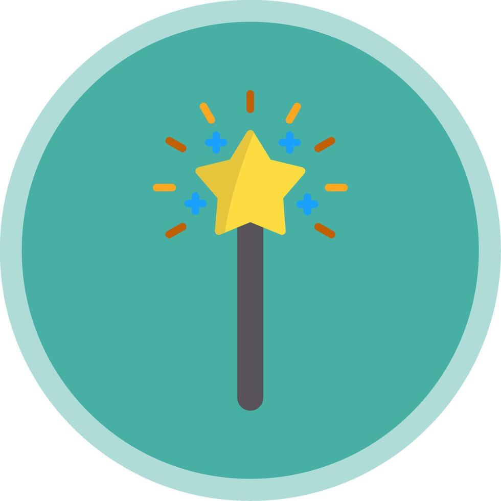 Magic Wand Flat Multi Circle Icon vector