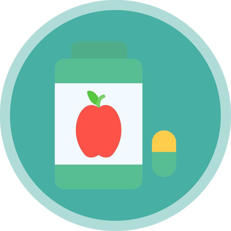 Vitamins Flat Multi Circle Icon vector
