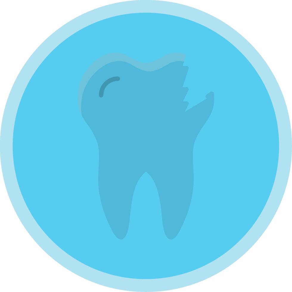 Broken Tooth Flat Multi Circle Icon vector