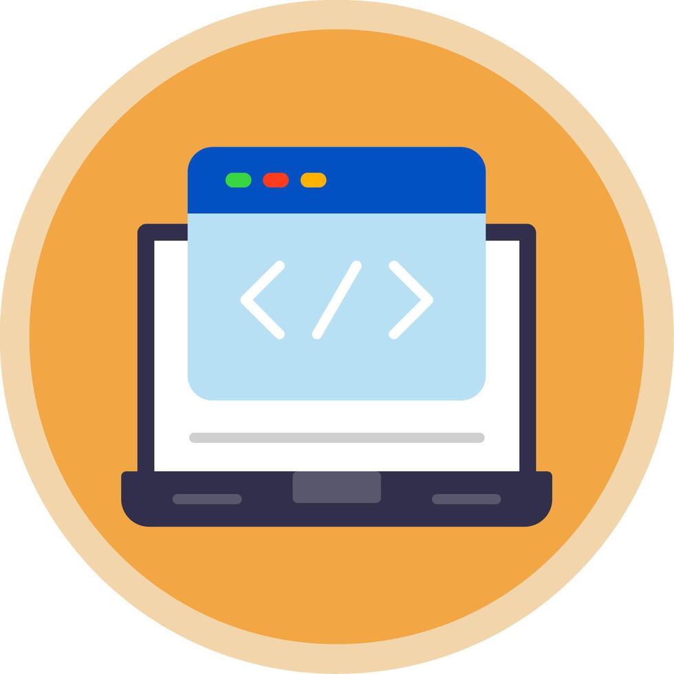 Web Development Flat Multi Circle Icon vector