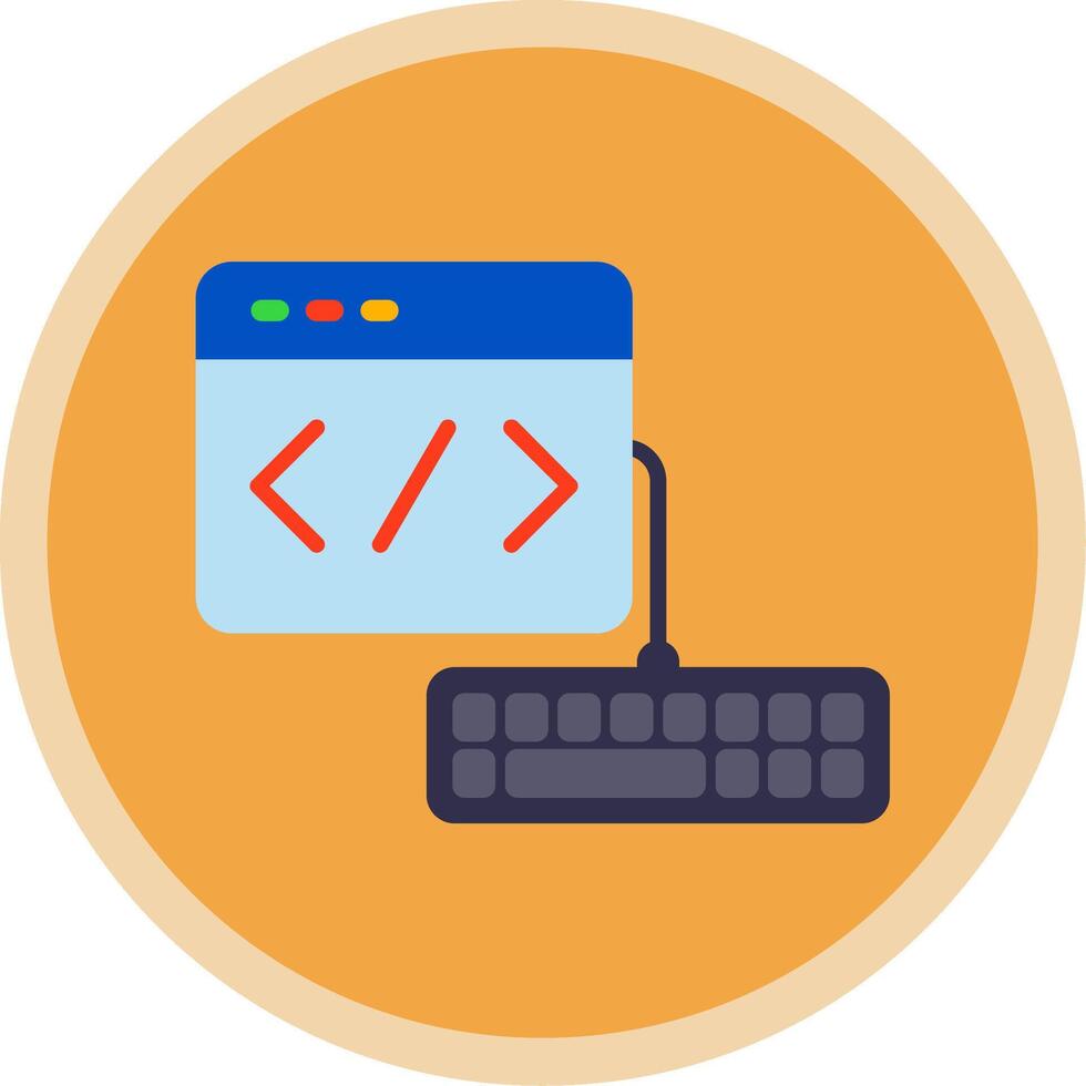 Web Development Flat Multi Circle Icon vector