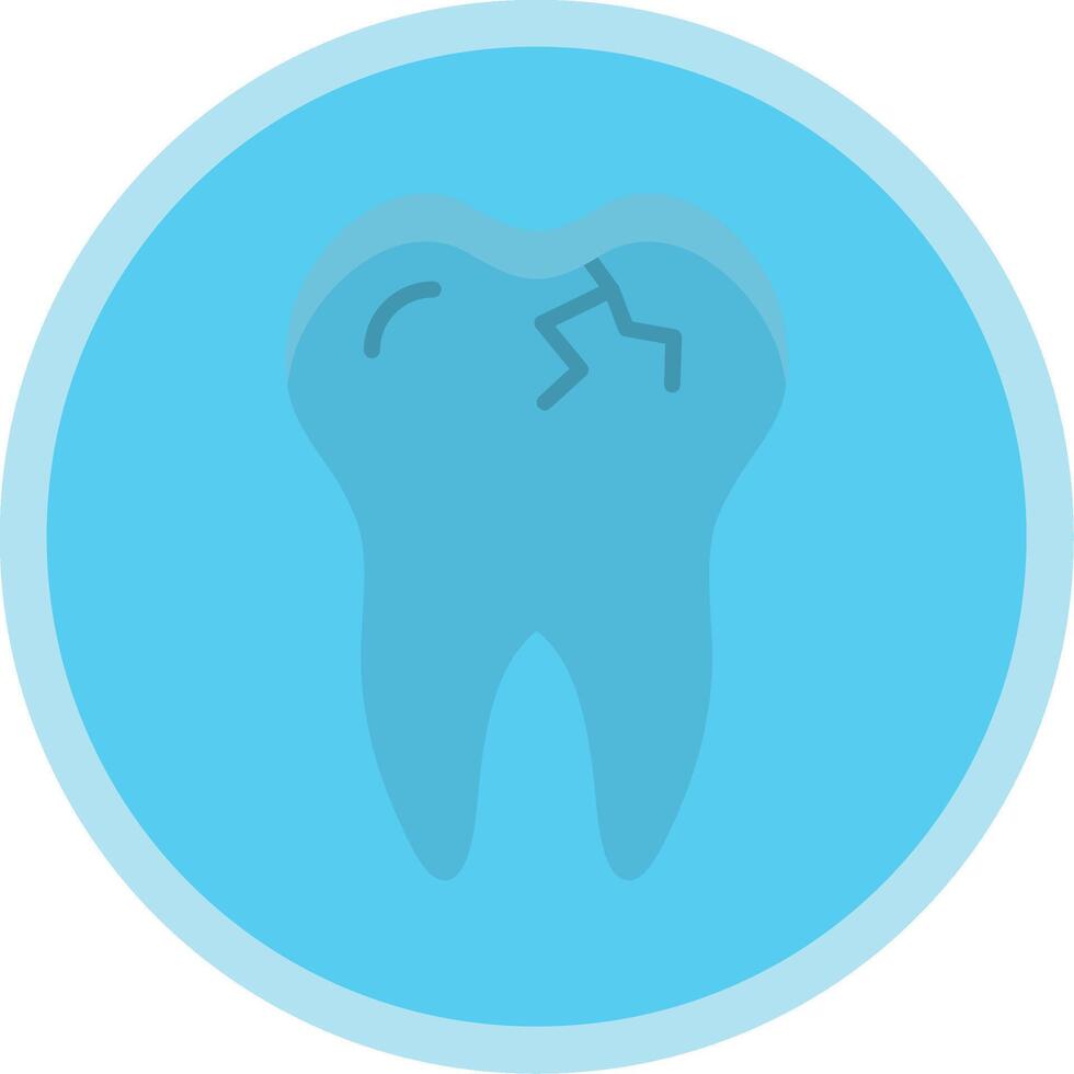 Broken Tooth Flat Multi Circle Icon vector