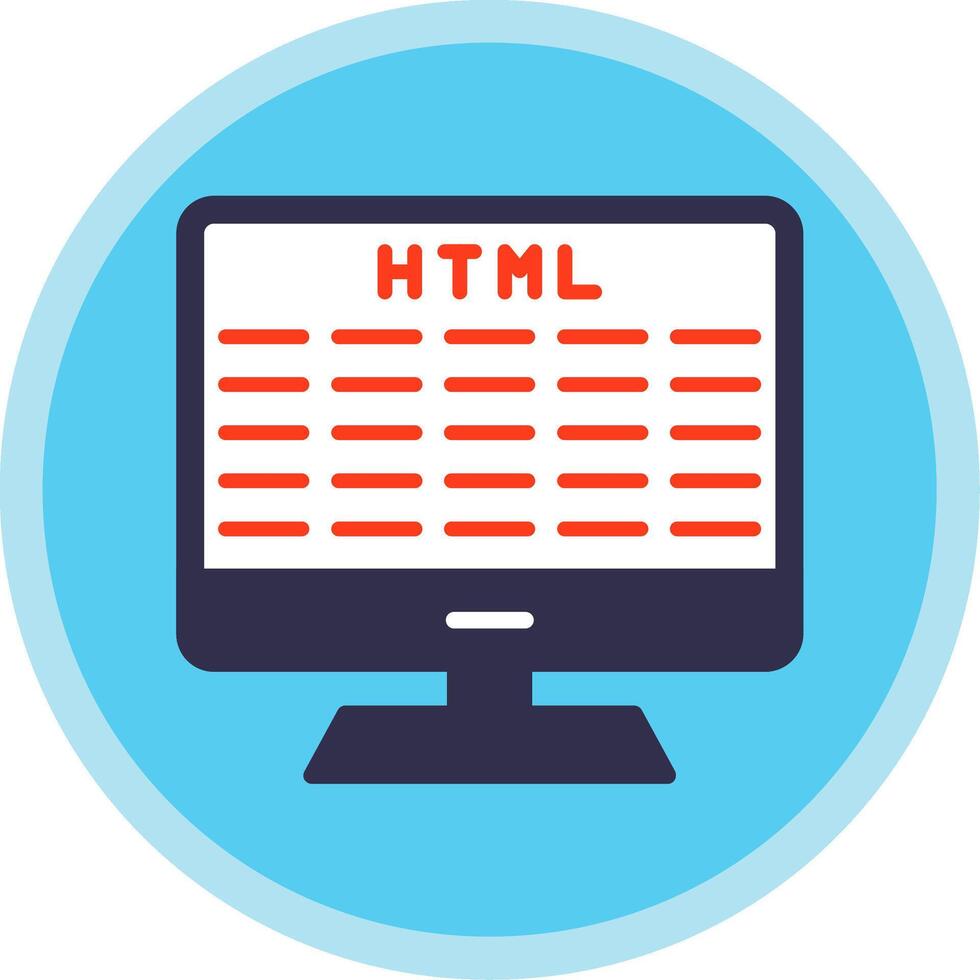 Web Development Flat Multi Circle Icon vector