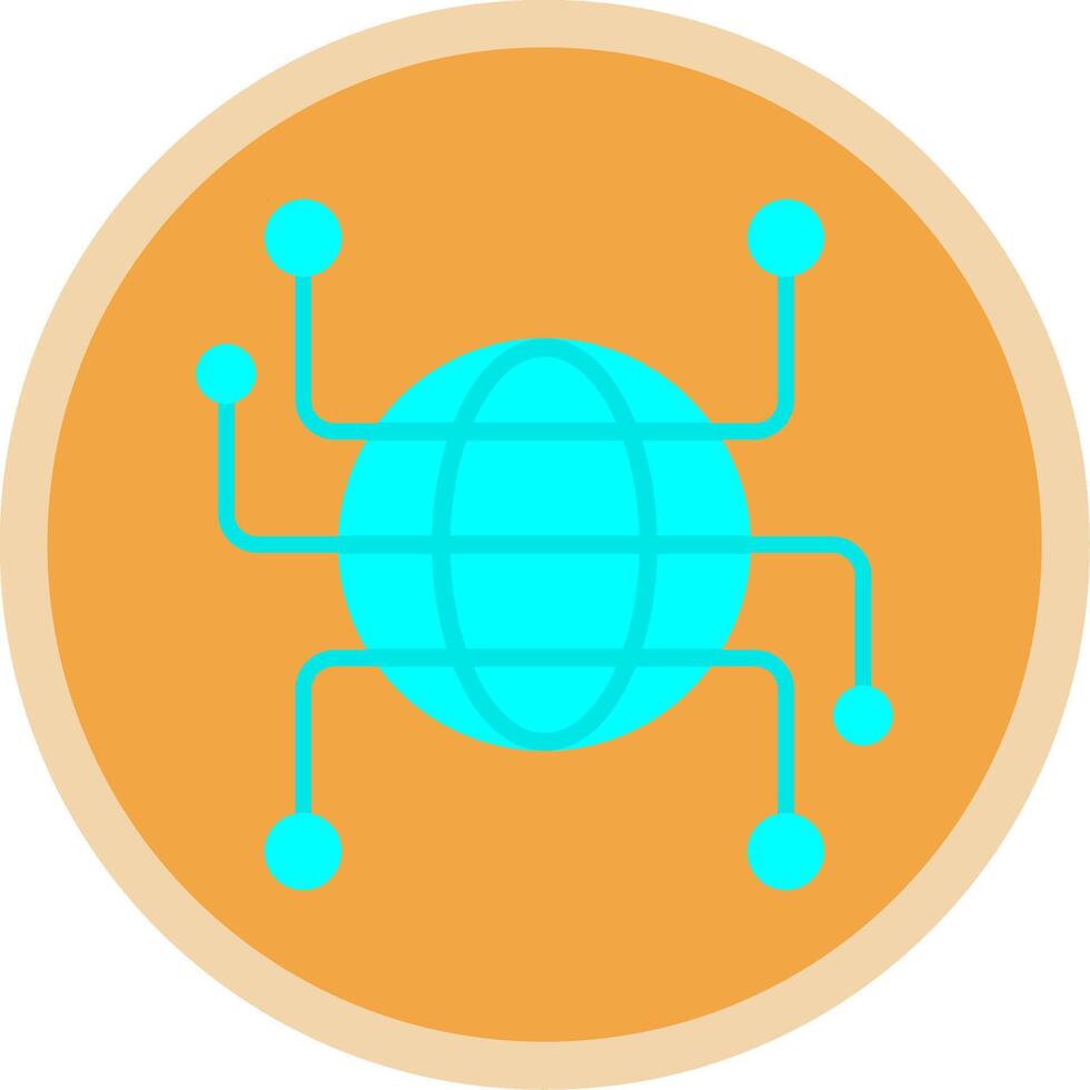 Globe Grid Flat Multi Circle Icon vector