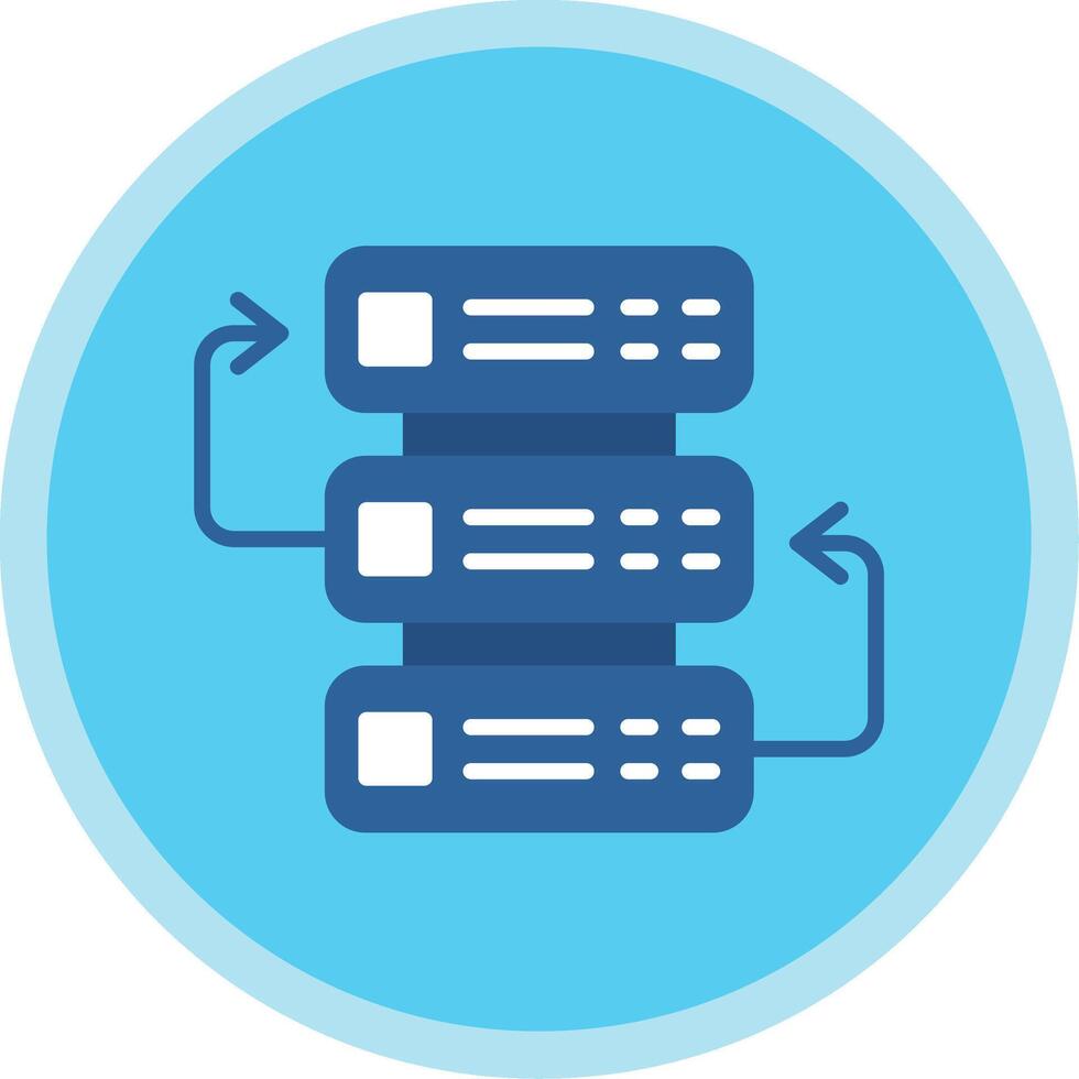 Servers Flat Multi Circle Icon vector